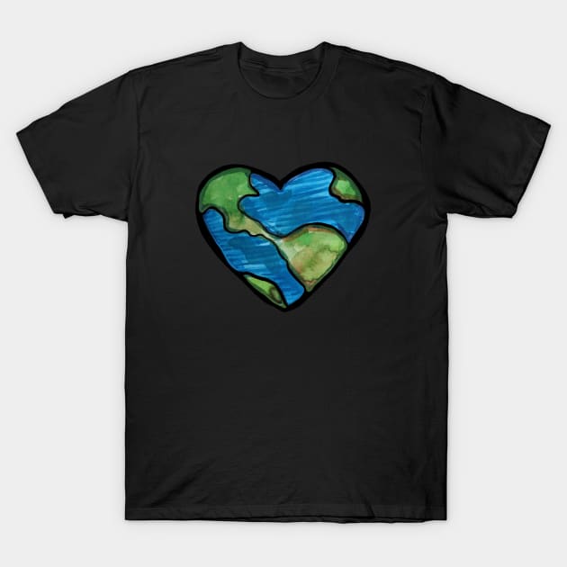 Earth Heart T-Shirt by bubbsnugg